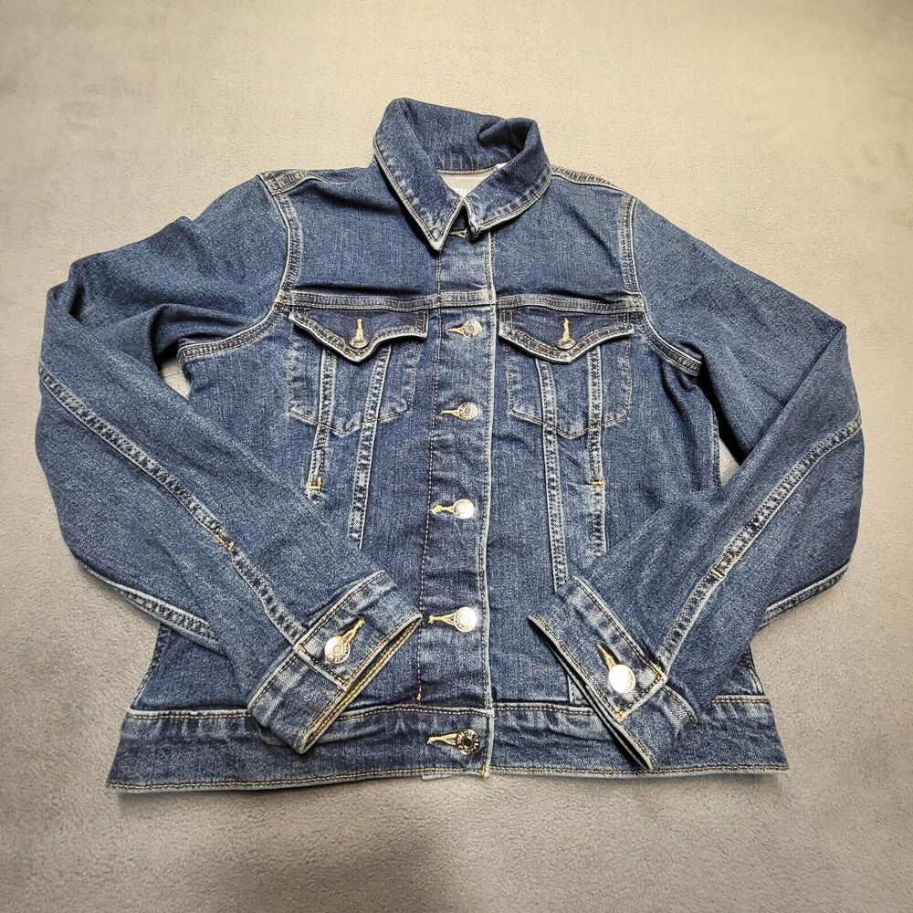 Signature Levi Jean Jacket Womens S Blue Denim Trucker